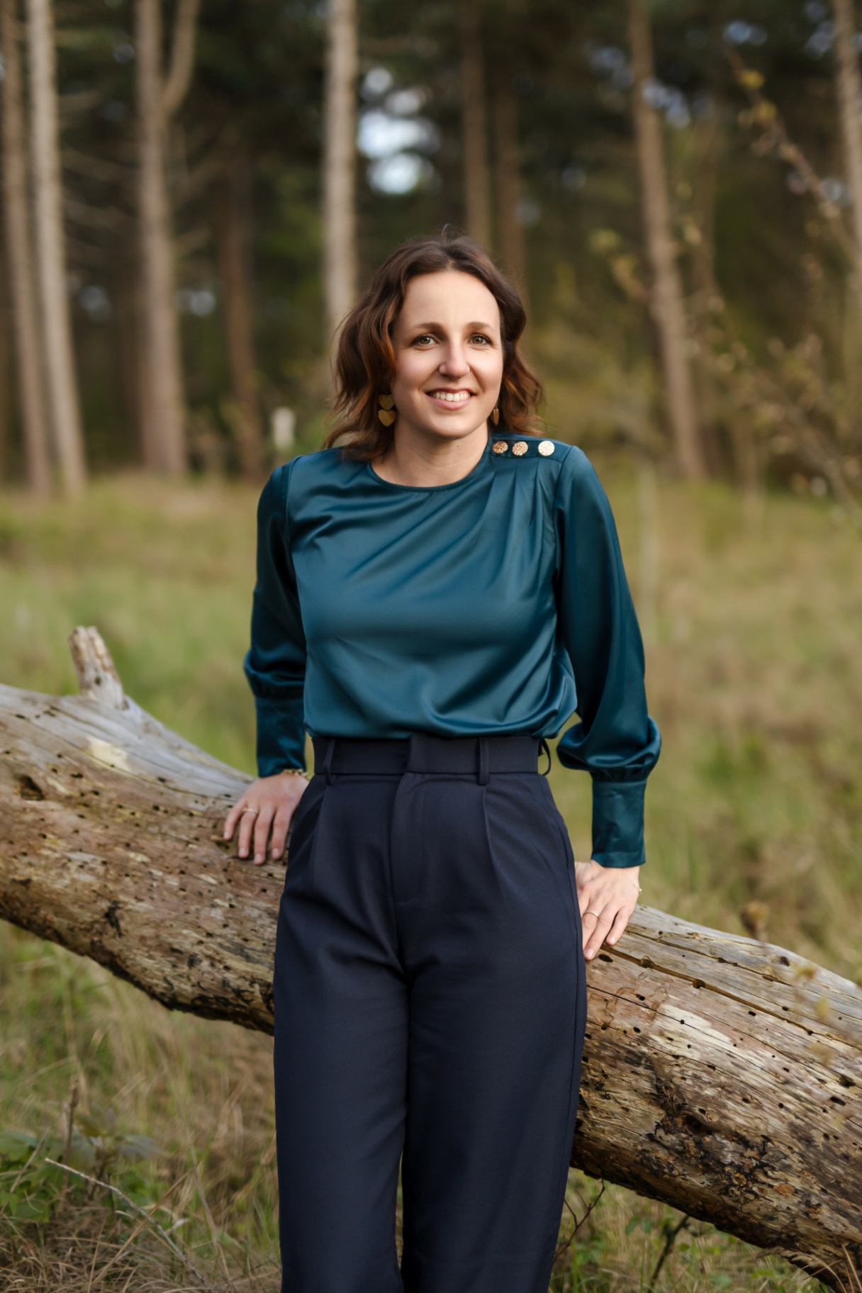 Linda Biemond in het bos