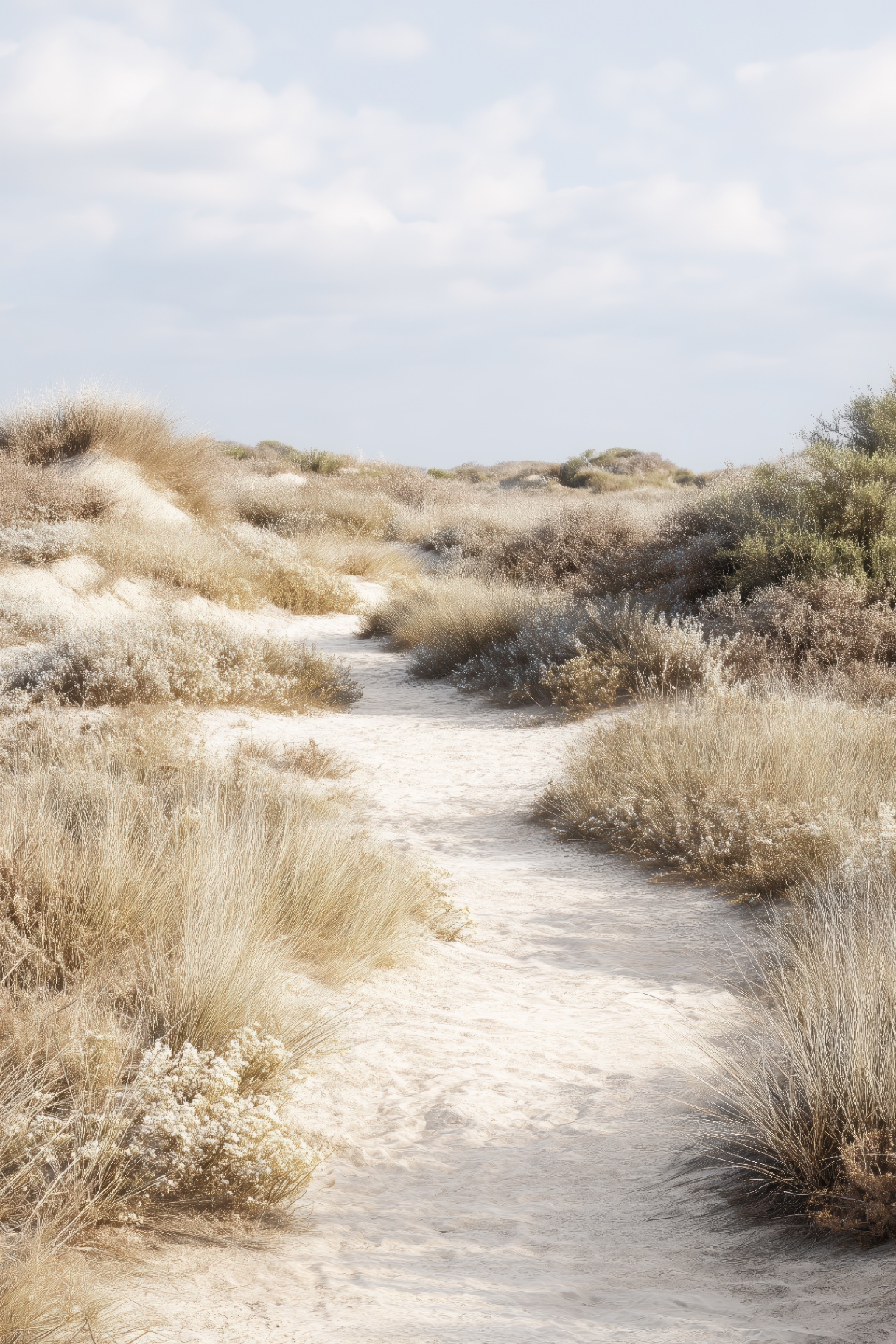 Rustig zandpad door de duinen